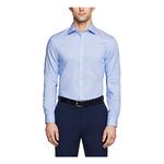 Tommy Hilfiger Men's Slim Fit Non Iron Stripe, Mist, 16.5/34-35