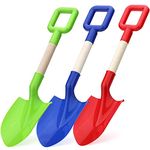 Jumbo Beach Sand Toys 16" Shovels for Kids Adults, Large Spade Scoop Gardening Tools, Solid Sandbox Kit Wood ABS Spade for Garden Outdoor Snow Backyard Summer 3 Gift Pack