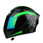 Full Face Motorcycle Helmet with Sun Visor with Bluetooth Moto Helmets Double Visor Racing Motorbike Helmet DOT