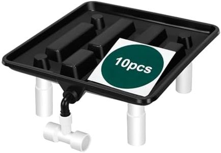 Hygrohub 10pcs Elevated Runoff Trays 15.5" Planter Saucers with Legs and Drain Fitting for Indoors and Outdoors, Growing Tent, Greenhouse Easy Assemble