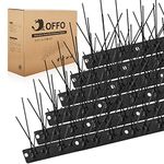 OFFO Black Bird Spikes Pre-Assembled Cover 14.9m(48.7 Feet), Pigeon Spikes Bird Spikes with Stainless Steel, Bird Spikes for Fence Roof Mailbox Window Matte Black