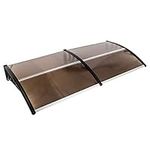 116 inch / 78 inch / 39 inch Window Awning Outdoor Polycarbonate Hollow Sheet Door Patio Canopy (40''x 80'', Dark Brown Canopy + Black Bracket)