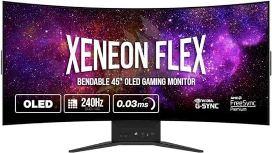 CORSAIR XENEON FLEX 45WQHD240 Gaming Monitor - 45-Inch OLED WQHD (3440 x 1440) Bendable Display, 240Hz Refresh Rate, 0.03ms GtG Response Time, NVIDIA G-SYNC Compatible, AMD FreeSync Premium - Black