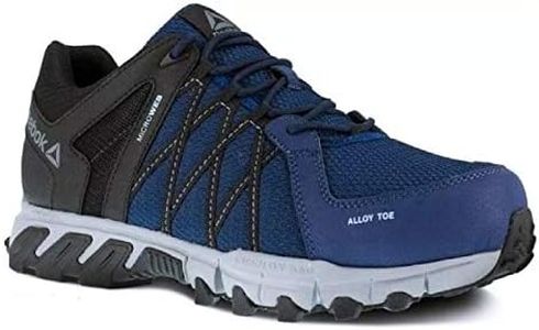 Reebok - Chaussures de sécurité Basses Bleue Marine et Noir en Microfibre et Cuir embout Aluminium Trail Grip S1P SRC 40 Bleu Marine/Noir