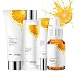 Skincare Gifts for Teenage Girls - Vitamin C Serum for Womens Gift Sets - Pamper Gifts for Women with Skin Care Sets & kits - Includes Cleanser-Toner-Face Serum-Eye Serum (4 PCS)