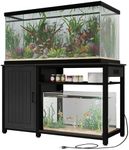 CuisinSmart Fish Tank Stand, Heavy Duty 55-75 Gallon Aquarium Stand With Power Outlets, Metal Reptile Tank Stand With Storage Cabinet for Fish Tank Accessories, 860 Lbs Capacity