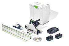 Festool 577664 Cordless Plunge-Cut Track Saw TSC 55 18V 5.0 Ah KEBI-F-Plus with 55-Inch (1400mm) Guide Rail
