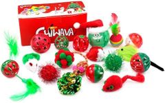 Chiwava 17 Pack Christmas Cat Toy Gifts Bag Set Assorted Toys Variety Pack Kitten Interactive Play