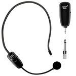 Tnnluku Wireless Microphone Headset, UHF Wireless Headset Mic, 2 in 1 Headset Mic＆Handheld Mic, 160 ft Range, 1/8''&1/4'' Output, for Mic Speakers, Amplifier, PA System(Not for Phone, Laptop)