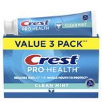 Crest Pro-Health Smooth Formula Toothpaste, Clean Mint Paste, 130 mL, Pack of 3