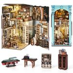 Minicity Book Nook Kit, DIY Dollhouse Booknook, Book Nook Miniature Kit for Bookshelf Insert Decor Crafts for Adults Teen Halloween, 3D Wooden Puzzle with Led Light (Hemingway House)