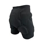 Snowboard Impact Shorts, Padded Protection Shorts for Basketball, Cycling, Riding, Paintball, Soccer, Volleyball (Black L)