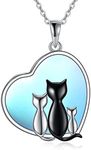 MONGAS Cat Necklaces 925 Sterling Silver Cat Jewelry Gift for Woman