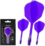 Winmau Darts Fusion Integrated Flight & Shaft System - No.6 Shape & Design - Purple Colour, Short Length