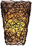 It's Exciting Lighting IEL-2100 Shade with Wicker and Flicker Sconce, White Shade with Black Wicker, Battery Operated, Lightweight and Mobile