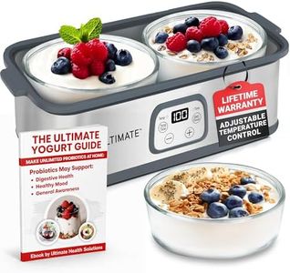 Ultimate Probiotic Yogurt Maker with Adjustable Time & Temperature Control, Make Trillions of Probiotics for Better Gut Health, Two 1-Quart Containers for Larger Batches, ULTIMATE LIFETIME WARRANTY