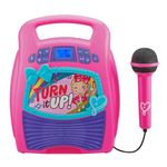 eKids JoJo Siwa Bluetooth Karaoke Machine, Portable Bluetooth Party Speaker with Microphone for Kids, Speaker with USB Port to Play Music