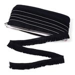 Craftdady 27 Yards Black Fringe Tassel Trim 25mm Polyerter Fibre Fringe Trim for Sewing Quilting DIY Home Decoration