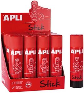 APLI 18965 - Pack 12 barras adhesivas de 21 g - Pegamento en stick de uso escolar