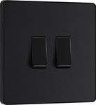 BG Electrical Evolve Light Switch, 2G Double