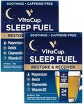 VitaCup Sleep Fuel Instant Tea Packets for Deep REM Sleep, Relax & De-Stress w/Chamomile Tea, Magnesium, Vitamin D3, Coconut Water, Coconut Milk, Potassium, Calming Tea for Full Body Relaxation, 48Ct