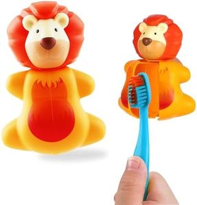 Yellow Lion Flipper Toothbrush Holder