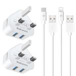 iPad Charger,2 Pack Apple iPad USB Lightning Charger Cable and Plug 2M 6FT 5V/2.1A Charge for iPad Pro 12.9 11 2nd 3rd 4th 5th 6th Generation/Air 2 3rd 4th 5th/Mini 2 3 4 5 6/iPad 4th 6th 7th 8th 9th