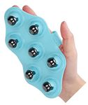 Oicia Hand Roller Massager Glove With Balls,Massage Glove With 7X 360-Degree Rollers,Portable Rollerball Massage Glove Muscle Relax Slimming Magnetic Beads Full Body Massage Tool (Blue - 1 Pcs)