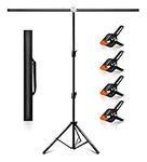 ManaPina Backdrop Stand Kit 5 x 6.5 ft Green Screen Stand Height Adjustable Portable Small 2 x 2 M Background Stand for Streaming, Zoom, YouTube, Photography, Birthday Party, Tik Tok