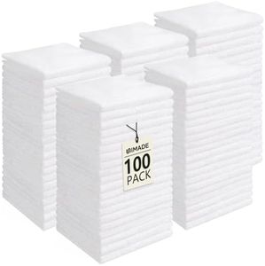 UNIMADE Washcloths Bulk - 100 Pack - Face Towels (12" x 12"), Highly Soft Wash Cloths and Hand Towels, Fast Drying Multi-Purpose Microfiber Cleansing Cloths for Bathroom, Hotel, Spa, and Salon - White