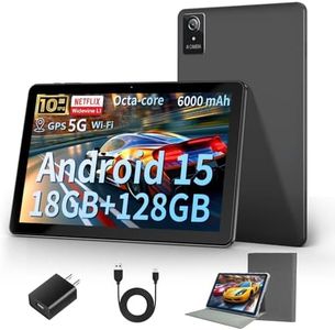 Aobante Tablet 10 Inch, 2025 Android 15 Tablets, 18GB+128GB, 1TB Expand, Widevine L1 Compatible Octa-Core Tablet with WiFi 6, 6000mAh Battery, Dual Camera(5MP+8MP)