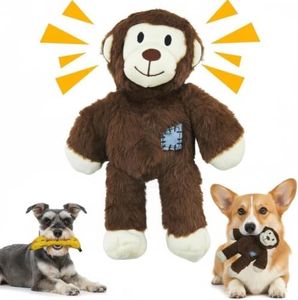 Léwind 2 Pack Squeaky Plush Dog Toys with Fun Squeakers, Soft Cotton Plush Chew Toys for Dogs to Clean Teeth for All Breeds, Dog Toy Stuffed Animal for Playing and Boring Relief