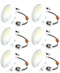 Sunco 6 Pack Retrofit LED Recessed Lighting 4 Inch, Selectable 2700K/3000K/3500K/4000K/5000K, Dimmable Can Lights, Baffle Trim, 11W=60W, 660 LM, Damp Rated