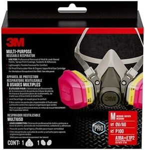 3M P100 / OV / AG Multi-Purpose Reusable Respirator 62023, Medium Size, NIOSH-APPROVED P100 / Organic Vapor / Acid Gas Rated Filters, Adjustable Head Straps, Comfortable & Lightweight (62023H1-DC)