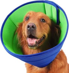 ACEmedia Extra Soft Dog Cone for Dogs After Surgery, Breathable Cones Large Medium Small and Cats, Adjustable Recovery Collar Pets, Lightweight E-Collars Dogs, Elizabethan (6) Blue