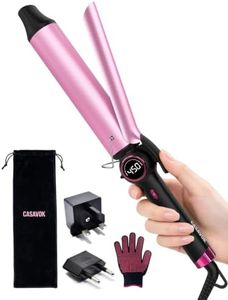 Large Curling Iron 1 1/2 inch,Extended Ceramic Long Barrel,Dual Voltage