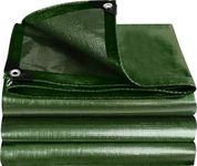 Green Tarps-10 Mil Heavy Duty Waterproof Tarpaulin,Lightweight,Durable,Waterproof, Outdoor Waterproof Tarps for Camping Pool,Cars,Garden(10×12FT)