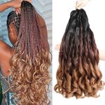 French Curl Braiding Hair Loose Wavy 8 Pack Bouncy French Curly Braiding Hair Extensions Synthetic Pre Stretched Braiding Hair Crochet Hair Extensions for Black Women