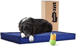 Barkbox - Outdoor Dog Bed - Waterproof Dog or Cat Mattress Bed with Removable Cover - Platform Bed with Washable Cover, Durable, Portable - Indoor/Outdoor All Season Orthopedic Comfort - Large - Blue