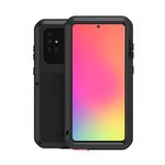 Lovemei Galaxy A71 Case (Not for A71 5G),Fully Body Protection Armor Tank Aluminum Metal Gorilla Glass Shockproof Military Heavy Duty Sturdy Protector Cover Hard Case for Samsung Galaxy A71 (Black)