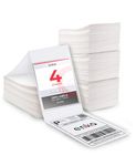 enKo - Fanfold 4 x 6 inch White Shipping Perforated Permanent-Adhesive Direct Thermal Labels Compatible for Zebra Eltron Rollo - 4 Stack, 2000 Labels