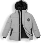 maoo garden Boys Puffer Winter Jacket Fleece Lining Heavyweight Water-Resistant Coat for Big Kids Grey 9Y