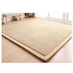 CASTLYE Coral Velvet Kids Rug - 0.79" Baby Play Mat， Crawling Mats for Children, Natural brown, 39.37x39.37in