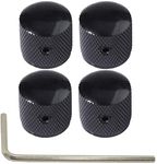 MEISO 4 Pcs Metal Dome Knob Volume Control Replacement Parts for Electric Guitar Bass, Guitar Electric Guitars Electric Bass (Black)