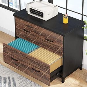 Tribesigns 2-Drawer File Cabinet, Wood Lateral Filling Cabinet Printer Stand Office Credenza Storage Cabinet for Home Office, Letter Size