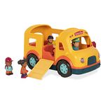 Battat – Light-Up Yellow Bus – 5 Toy Figures ��– Realistic Sounds – Folding Stop Sign – 18 Months + – Light & Sound School Bus