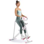 Sunny Health & Fitness Smart Upright Row-N-Ride Trainer w/Adjustable Resistance, Foldable Home Exercise Equipment for Arm, Glute & Leg Training, Free SunnyFit App Bluetooth Connect, Optional in Colors