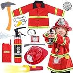 Fireman Costume for Kids, 10 Pcs Fi