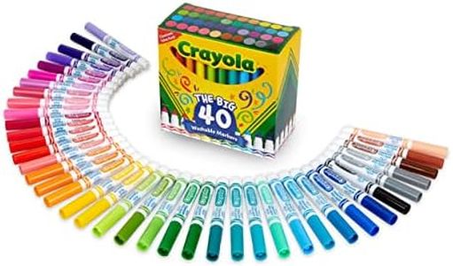 Crayola Ultra Clean Washable Markers (40ct), Coloring Markers for Kids, Back to School Supplies, Marker Set, Markers for School