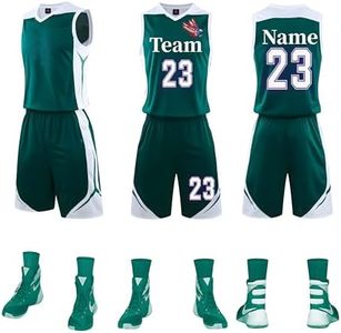DVGEY Custom Basketball Jersey- Fan Jersey - Custom Any Name Number Team Logo - Custom Basketball Jersey for Kids Boys Men Adult & Personalized Team Uniforms (Green)
